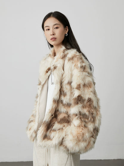 [Miss Bird] CAREMIND Chaqueta corta de felpa cálida y perezosa con temperamento respetuoso con el medio ambiente, chaqueta de algodón de piel de invierno 