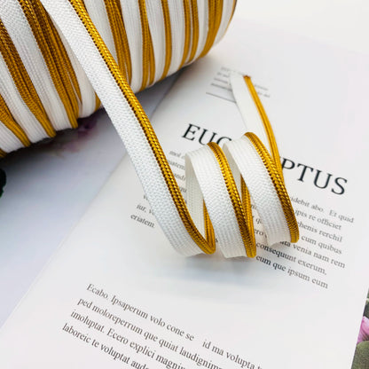 Cinta adhesiva de seda brillante de 1 cm, 41 colores, con borde incrustado, para decoración de hogar, textiles, accesorios de ropa, 3847