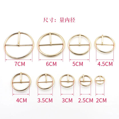3272★  Metal luggage button buckle belt button round day buckle belt shoe and hat adjustment button pin buckle three-gear buckle