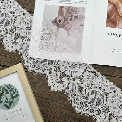 3757 Línea de hueso unilateral de alta calidad, encaje de pestañas, vestido de novia DIY, accesorios de empalme de decoración del hogar, ancho 15 CM