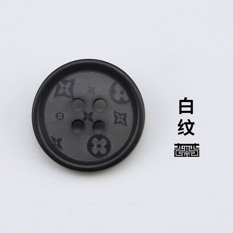 3439★ Abrigo de traje para mujer, botones decorativos de alta gama, botones redondos, ropa, chaqueta, suéter, traje, botones negros, botones de resina