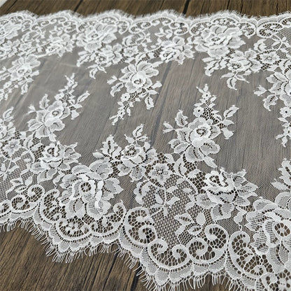 3772 Ancho 40CM Accesorios de encaje de pestañas DIY Ropa Falda Vestido de novia Mantel Bandera de mesa Tela decorativa