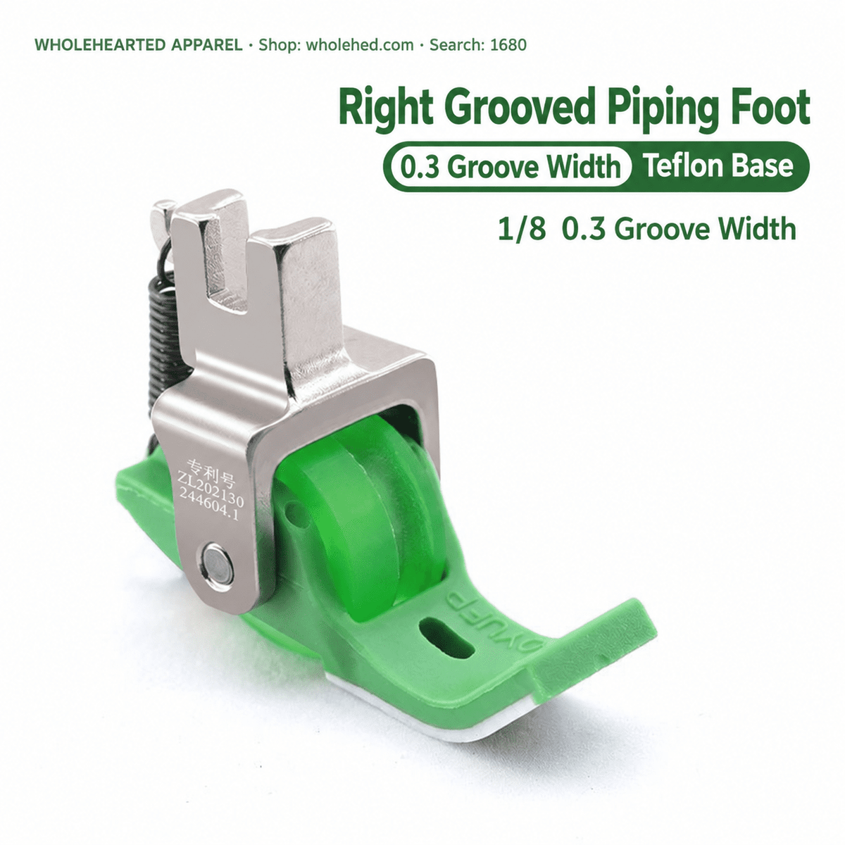 1680★ Teflon Grooved Cording Roller Presser Foot for Flatbed Sewing Machines, Cord Piping and Sewing Accessories.