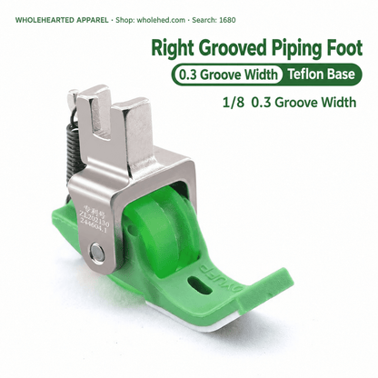 1680★ Teflon Grooved Cording Roller Presser Foot for Flatbed Sewing Machines, Cord Piping and Sewing Accessories.