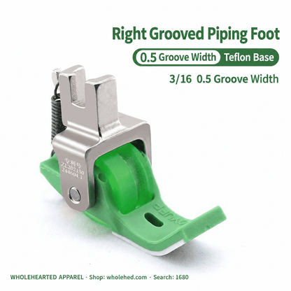 1680★ Teflon Grooved Cording Roller Presser Foot for Flatbed Sewing Machines, Cord Piping and Sewing Accessories.
