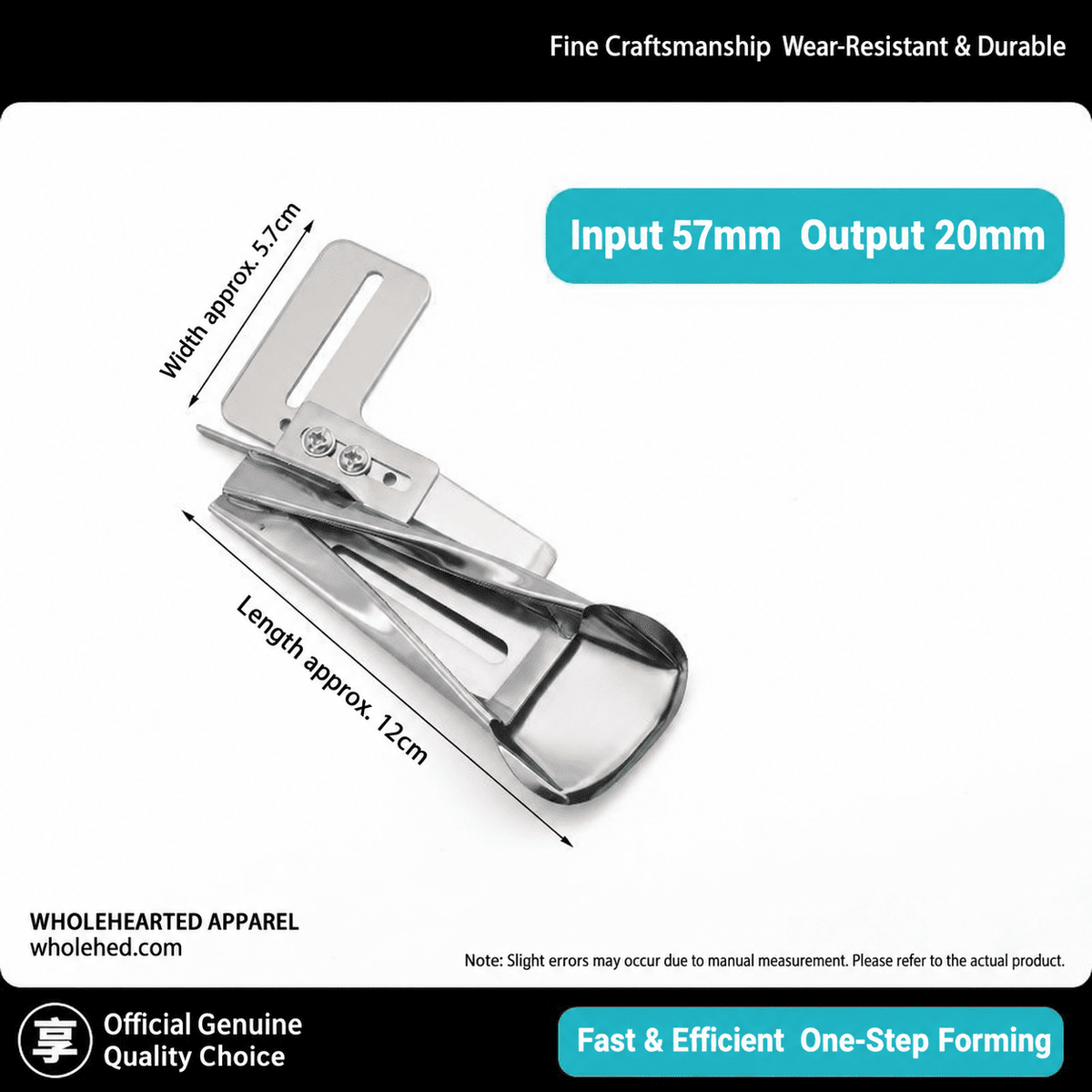 1784★ Guide-ourlet triple réglable tout acier pour machines à coudre à plat, adapté aux ourlets de pantalons et aux tissus fins à épais.