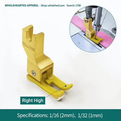 1780★ Yellow Plastic High-Low Presser Foot for Computer Sewing Machine, Topstitching and Waistband Sewing Durable Gold Finish.