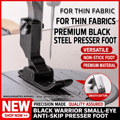 1781★ Universal Black Carbon Steel Anti-Skip Stitch Presser Foot for Industrial and Computerized Sewing Machines.