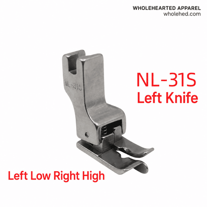 1382★ Daqian All-Steel Stitch-in-the-Ditch High-Low Presser Foot for Computerized Lockstitch Machines, Collar and Waistband Sewing.