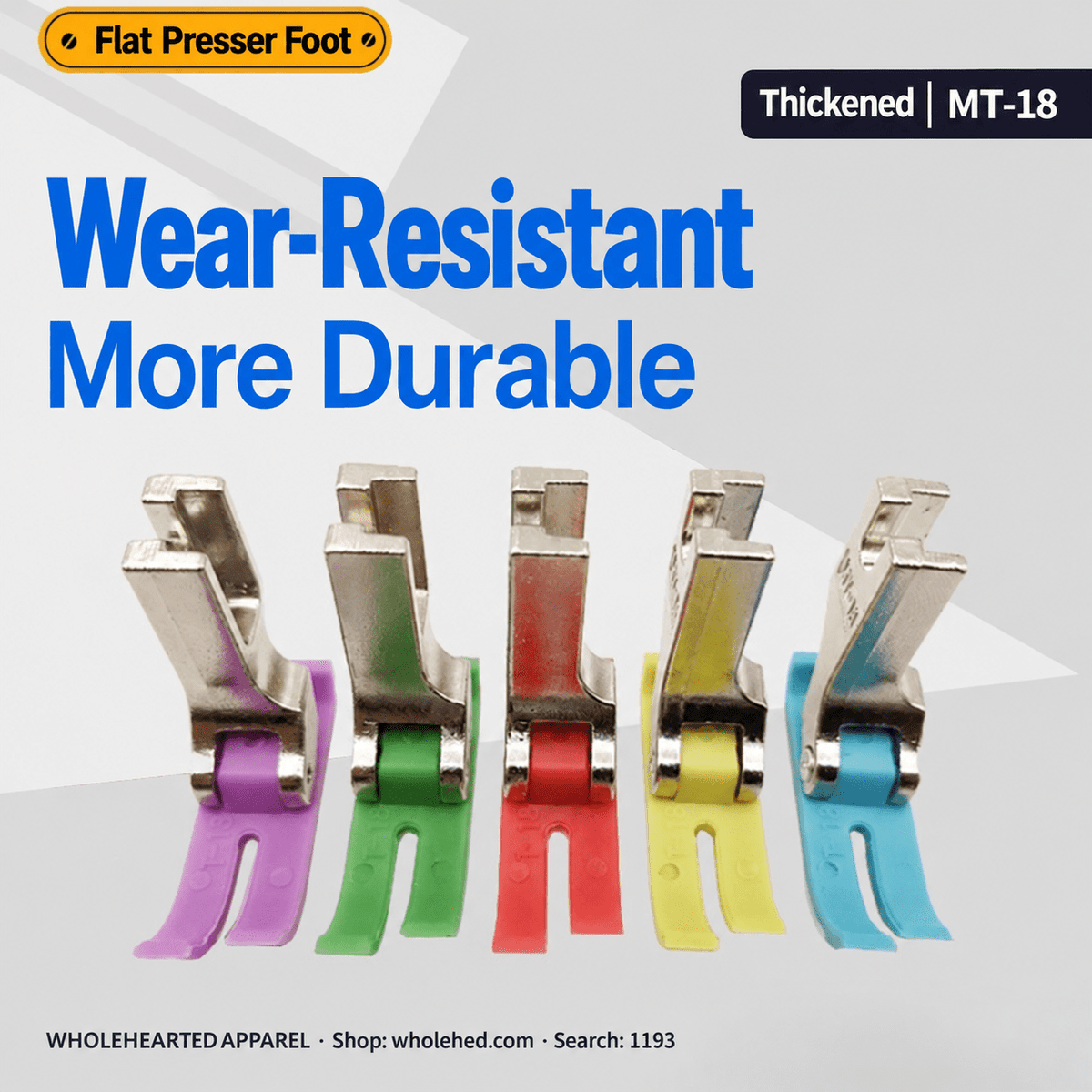 1193★ MT-18 Thickened Wear-Resistant Plastic Presser Foot for Industrial Computerized Lockstitch Sewing Machines.