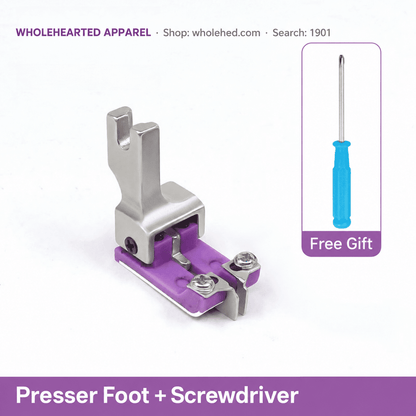 1901★ Adjustable Left/Right Teflon High-Low Presser Foot with Edge Guide for Topstitching