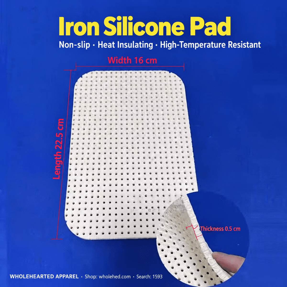 1593★ Tappetino poggiaferro in silicone resistente al calore per ferri da stiro a vapore con alimentazione a gravità, base antiscivolo