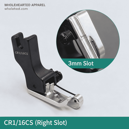 1738★ Double-Spring Grooved Compensating Presser Foot for Industrial Lockstitch Machines, Cording & Piping.