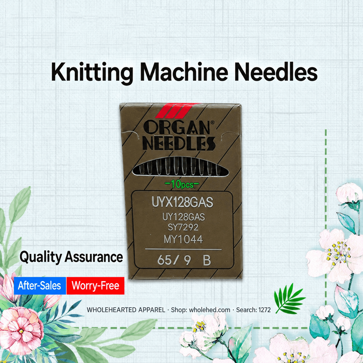 1272★ Organ Needles for 3-Needle 5-Thread Coverstitch and Small Square-Head Chainstitch Machines.