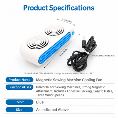 1887★ Magnetic Sewing Machine Cooling Fan with Strong Airflow for the Work Area