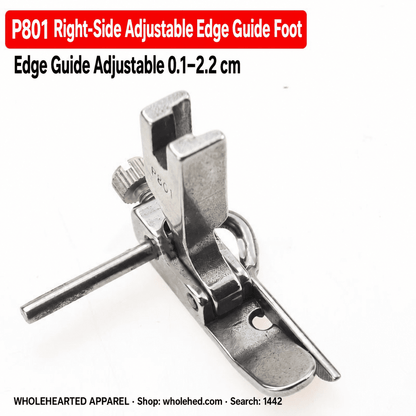 1442★ All-Steel Adjustable Edge Guide Presser Foot for Industrial Flatbed and Computerized Sewing Machines