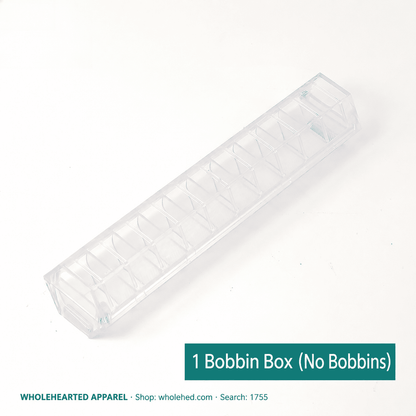 1755★ Bobinas de plástico coloridas para máquina de coser con estuche de almacenamiento para máquinas de puntada recta computarizadas