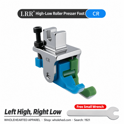 1921★ Teflon High-Low Roller Presser Foot for Computerized Lockstitch Sewing Machines, Wear-Resistant for Thick and Thin Fabrics