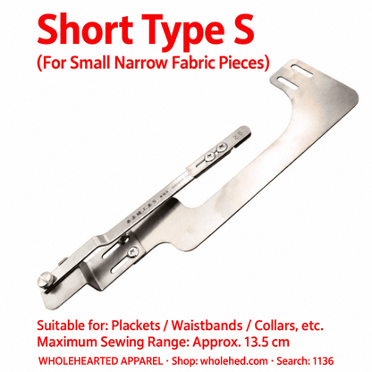 1136★ Industrial Flatbed Sewing Machine Edge-Stitching Guide for Plackets and Waistbands