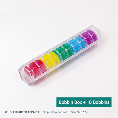 1755★ Bobinas de plástico coloridas para máquina de coser con estuche de almacenamiento para máquinas de puntada recta computarizadas