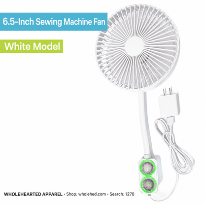 1278★ 6-Inch Sewing Machine Fan with Adjustable Speed, Strong Airflow and Dual Magnetic Mount for Industrial Sewing Machines