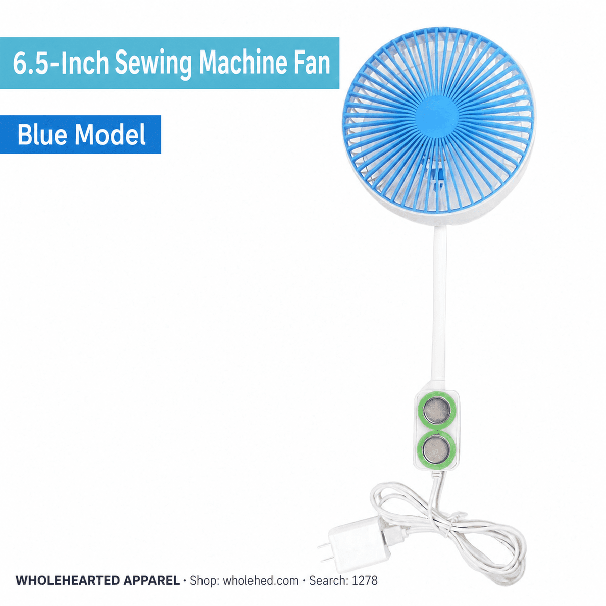1278★ 6-Inch Sewing Machine Fan with Adjustable Speed, Strong Airflow and Dual Magnetic Mount for Industrial Sewing Machines
