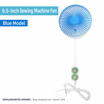 1278★ 6-Inch Sewing Machine Fan with Adjustable Speed, Strong Airflow and Dual Magnetic Mount for Industrial Sewing Machines