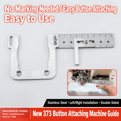 1642★ Nouveau guide de positionnement pour machines à coudre les boutons 373, aucun pré-marquage requis
