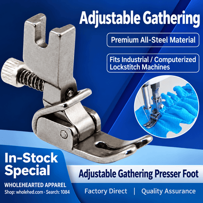 1084★ Adjustable All-Steel Gathering and Pleating Presser Foot for Industrial Sewing Machines.