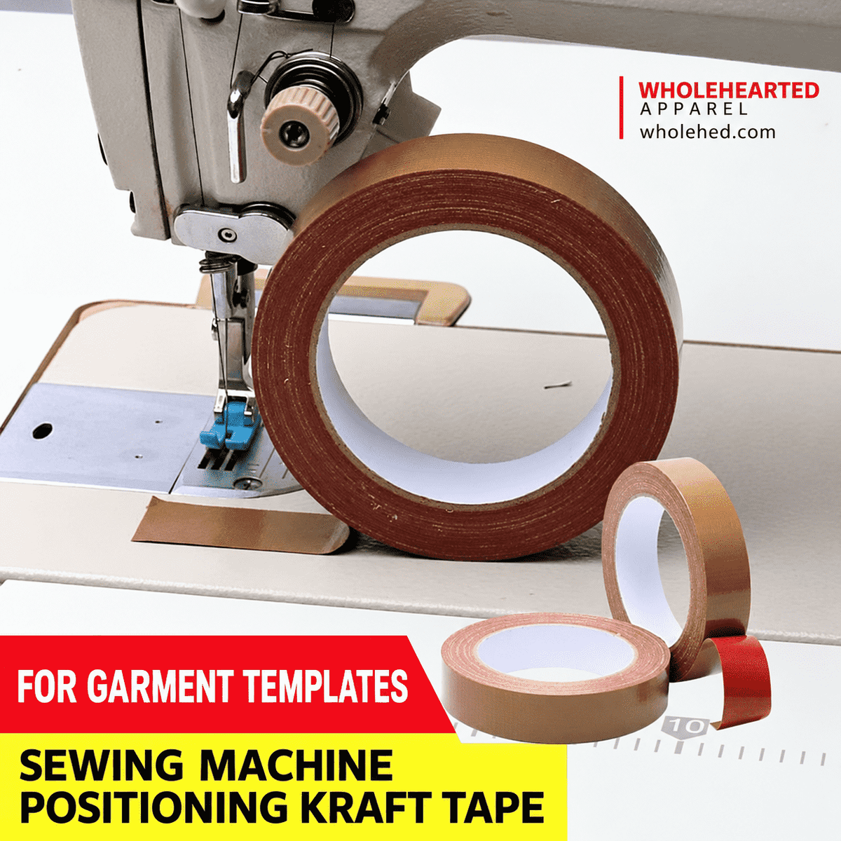 1088★ Sewing machine positioning tape, high-stick clothing template, soil brown cloth base glue, waterproof splicing single-sided carpet tape.