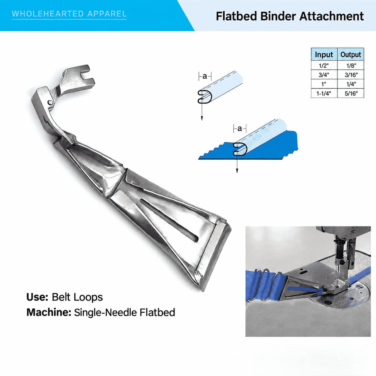 1264★ Accesorio doblador para máquina de coser plana, para cintas, tiras de hombro y trabillas de cinturón.