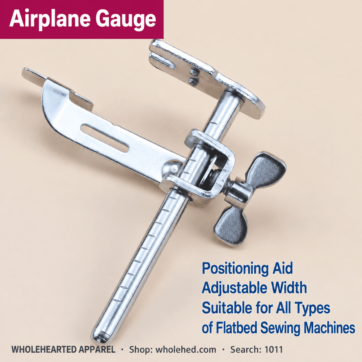 1011★ Adjustable Double Edge Guide Attachment for Industrial Flatbed Sewing Machines, Suitable for Left or Right Use.