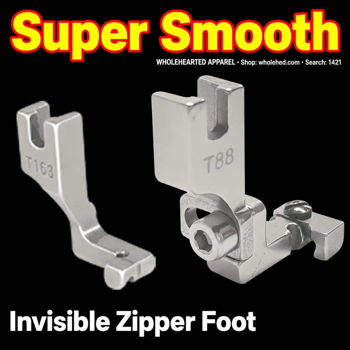 1421★ New T88 Multi-Purpose Adjustable Invisible Zipper Presser Foot for Computerized Flatbed Sewing Machines, Left/Right Single-Side Use