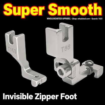 1421★ New T88 Multi-Purpose Adjustable Invisible Zipper Presser Foot for Computerized Flatbed Sewing Machines, Left/Right Single-Side Use