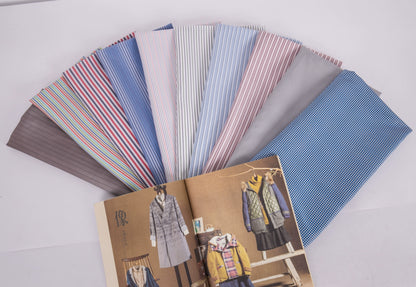 3897 Forro de manga de tela a rayas de color, forro de tela estampada con patrón oscuro para puños de traje