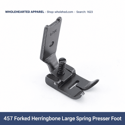 1623★ All-Steel Spring Presser Foot for Herringbone Sewing Machines, Flat-Opening and Forked Styles, Small/Medium/Large