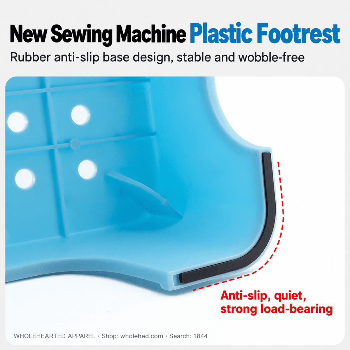 1844★ Pédale de machine à coudre en plastique avec base en caoutchouc antidérapante, stable, silencieuse, confortable et conception robuste