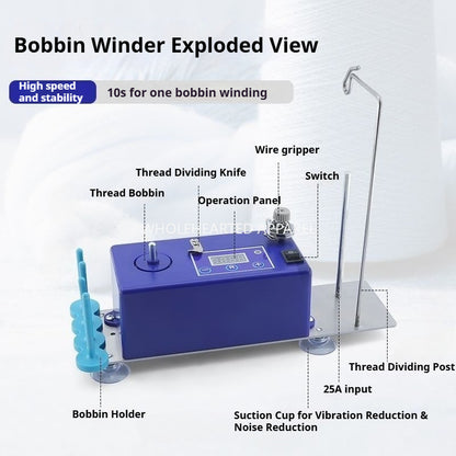 1752★ Bobinadora eléctrica rápida e inteligente con base mejorada, velocidad ajustable y soporte para bobinas. Accesorio para máquina de coser★