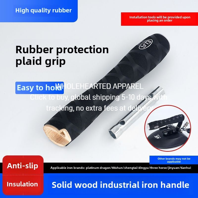 1476★  Dingyu industrial iron, solid wood handle, rubber wrap, comfortable grip, Shengtai iron replacement handle is easy to install