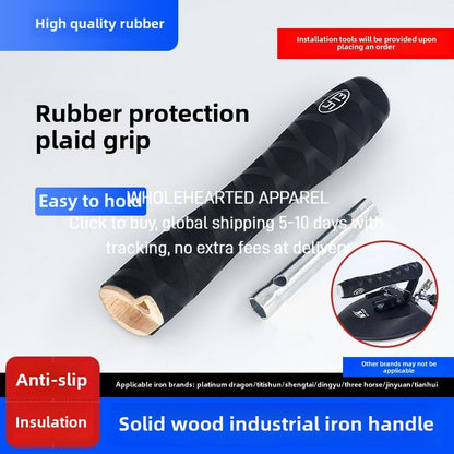 1476★  Dingyu industrial iron, solid wood handle, rubber wrap, comfortable grip, Shengtai iron replacement handle is easy to install