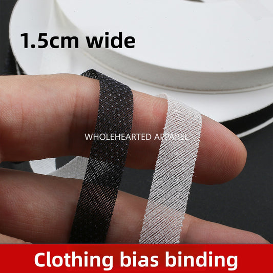 3912 Tira de revestimiento de alambre oblicuo de 1,5 cm de ancho, tira de inserción de sarga, tira de revestimiento de unión por fusión en caliente, escote, manga, tira de revestimiento para evitar deformaciones