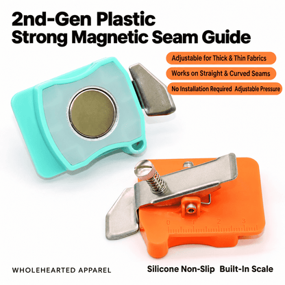 1015★ Adjustable Magnetic Seam Guide for Sewing Machines with Silicone Non-Slip Base and Built-In Scale.