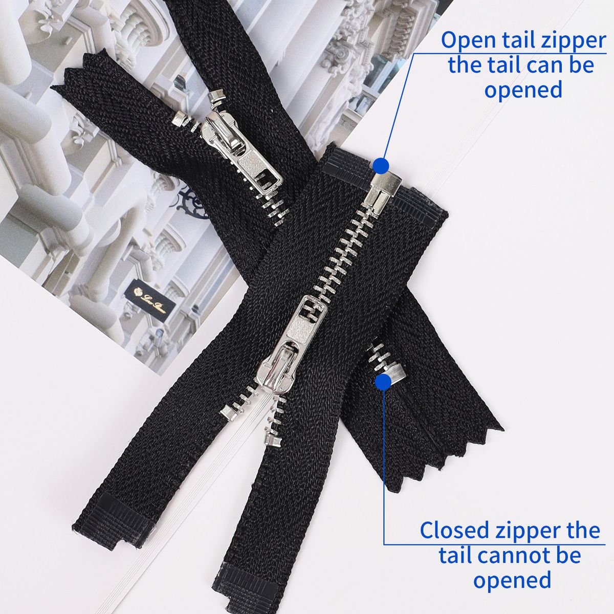 3081  Zipper No. 3 Platinum Short Zipper Closed Tail/Open Tail Doll Figure Doll BJD Doll Clothes Jacket Pants Bag