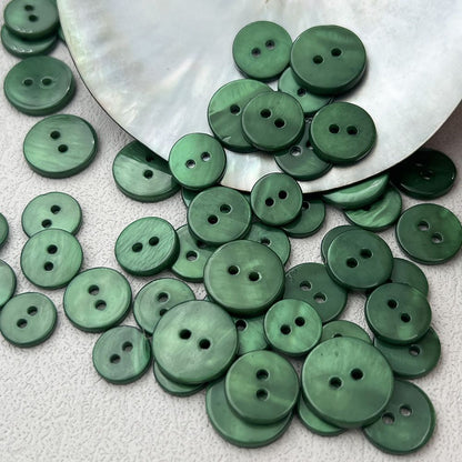 3066  dark green color DIY handmade children's shell buttons high-end shirt chiffon knitted cardigan leader mouth buttons