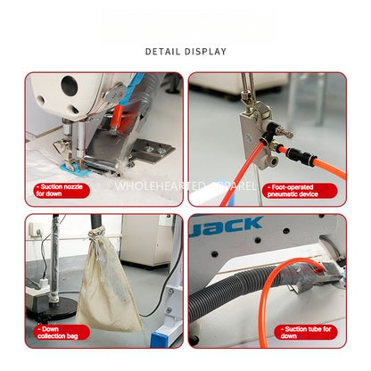 1916★ Dispositivo neumático de succión descendente para sellado de chaquetas, herramienta de control de pelusa para máquinas de coser de cama plana.