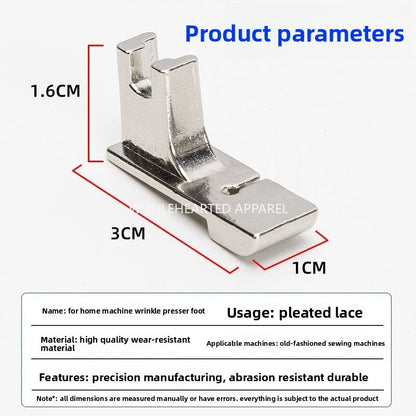 1649★  New old-fashioned sewing machine universal wrinkle presser foot household foot pedal wear-resistant quick wrinkle presser foot sewing machine accessories