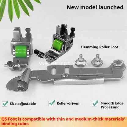 1787★ New Adjustable Q5 Roller Hem Presser Foot for Computerized Sewing Machine, Smooth Stitching★