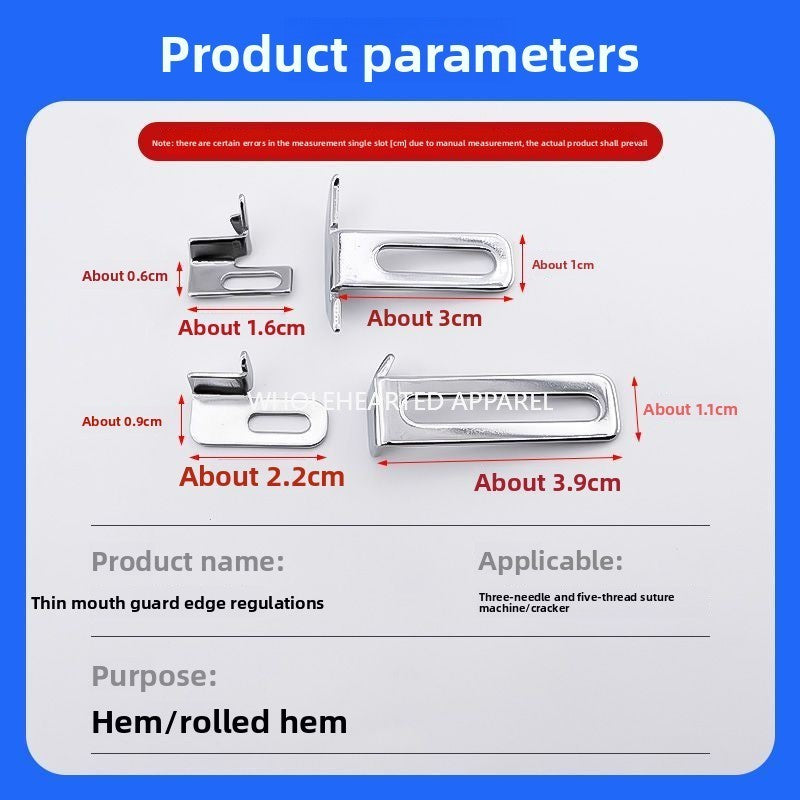 1621★  New model, small mouth rib, regular sewing machine, three needles and five threads, rolled hem piece, Baoshi 9600 Xingrui 720
