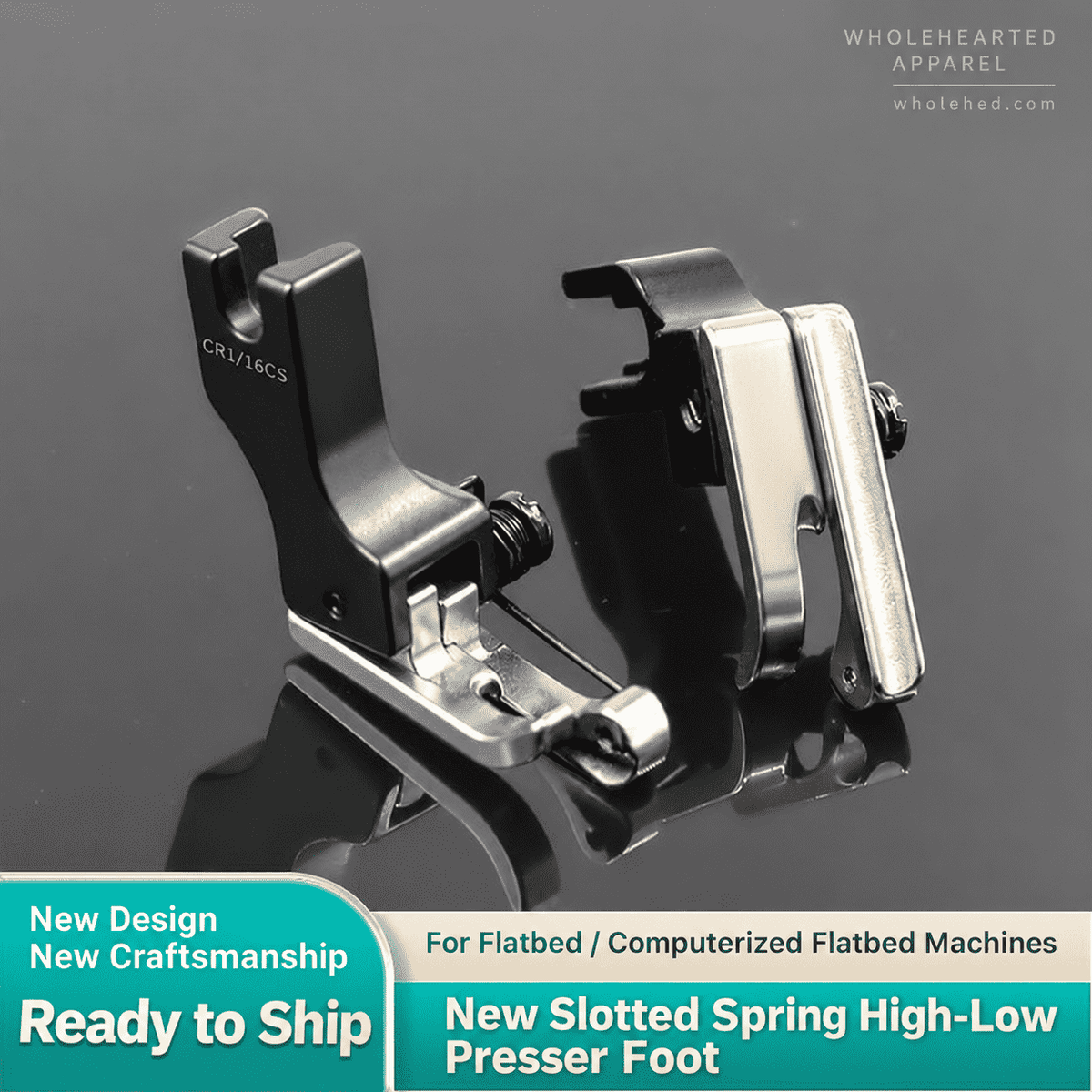 1738★ Double-Spring Grooved Compensating Presser Foot for Industrial Lockstitch Machines, Cording & Piping.