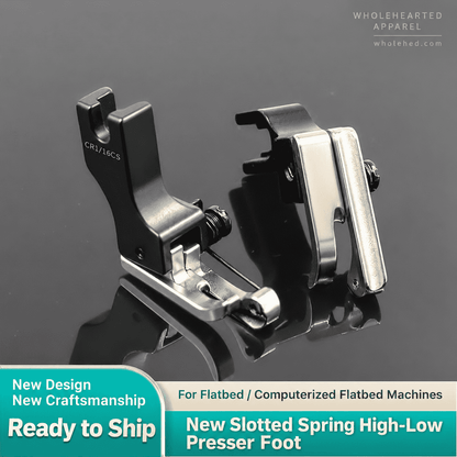 1738★ Double-Spring Grooved Compensating Presser Foot for Industrial Lockstitch Machines, Cording & Piping.